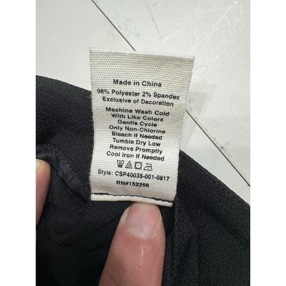 Avec Les Filles Anthropologie Womens 14 Black Straight Leg Ankle Pants Trousers - Picture 5 of 7